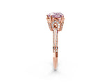 Rose gold Fancy Pink Heart Cut Solitaire Split Shank Pave Diamond Engagement Ring with Four-Prong Setting_2