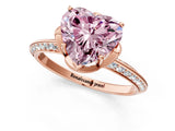 Rose gold Fancy Pink Heart Cut Solitaire Split Shank Pave Diamond Engagement Ring with Four-Prong Setting_25