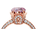 Rose gold Fancy Pink Heart Cut Solitaire Split Shank Pave Diamond Engagement Ring with Four-Prong Setting_4
