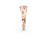 Rose gold Fancy Pink Heart Cut Solitaire Tension Set Diamond Ring with Split Shank Band_2