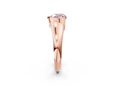 Rose gold Fancy Pink Heart Cut Solitaire Tension Set Diamond Ring with Split Shank Band_2