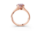Rose gold Fancy Pink Heart Cut Solitaire Tension Set Diamond Ring with Split Shank Band_3