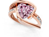 Rose gold Fancy Pink Heart Cut Solitaire Tension-Set Diamond Split Shank Ring_1