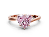 Rose gold Fancy Pink Heart  Cut Solitaire Twist Band Ring with Four-Prong Setting_20