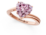 Rose gold Fancy Pink Heart  Cut Solitaire Twist Band Ring with Four-Prong Setting_21