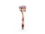 Rose gold Fancy Pink Heart  Cut Solitaire Twist Band Ring with Four-Prong Setting_22