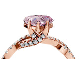 Rose gold Fancy Pink Heart Cut Solitaire Twist Pave Diamond Engagement Ring with Prong Setting_28