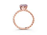 Rose gold Fancy Pink Heart  Cut Solitaire Twisted Band with Four-Prong Setting_113