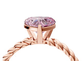 Rose gold Fancy Pink Heart  Cut Solitaire Twisted Band with Four-Prong Setting_114