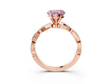 Rose gold Fancy Pink Heart Cut Solitaire Twisted Pave Band with Four-Prong Setting_6
