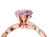 Rose gold Fancy Pink Heart Cut Solitaire Twisted Pave Band with Four-Prong Setting_7