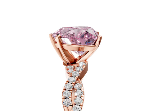 Rose gold Fancy Pink Heart Cut Solitaire Twisted Pave Band with Four-Prong Setting_8
