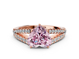 Rose gold Fancy Pink Heart  Cut Split Shank Pave Diamond Engagement Ring with Four-Prong Setting_24