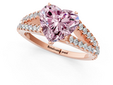 Rose gold Fancy Pink Heart  Cut Split Shank Pave Diamond Engagement Ring with Four-Prong Setting_25