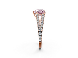 Rose gold Fancy Pink Heart  Cut Split Shank Pave Diamond Engagement Ring with Four-Prong Setting_26