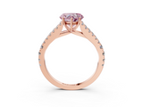 Rose gold Fancy Pink Heart  Cut Split Shank Pave Diamond Engagement Ring with Four-Prong Setting_27