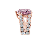 Rose gold Fancy Pink Heart  Cut Split Shank Pave Diamond Engagement Ring with Four-Prong Setting_29