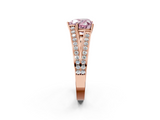 Rose gold Fancy Pink Heart  Cut Split Shank Pave Diamond Ring with Four-Prong Setting_43