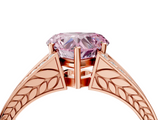 Rose gold Fancy Pink Heart  Cut Split Shank Pave Diamond Ring with Four-Prong Setting_45