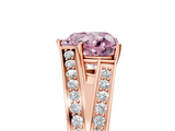 Rose gold Fancy Pink Heart  Cut Split Shank Pave Diamond Ring with Four-Prong Setting_46