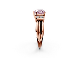 Rose gold Fancy Pink Heart  Cut Three-Stone Channel Set Ring with Bar Prongs_30