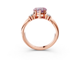 Rose gold Fancy Pink Heart  Cut Three-Stone Channel Set Ring with Bar Prongs_31
