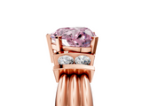 Rose gold Fancy Pink Heart  Cut Three-Stone Channel Set Ring with Bar Prongs_33