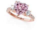 Rose gold Fancy Pink Heart  Cut Three-Stone Diamond Pavé Band with Prong Setting_18