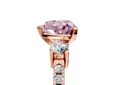 Rose gold Fancy Pink Heart  Cut Three-Stone Diamond Pavé Band with Prong Setting_22