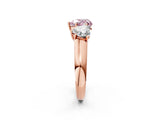 Rose gold Fancy Pink Heart Cut Three-Stone Diamond Ring with Prong Setting on a Classic Band_14