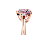 Rose gold Fancy Pink Heart  Cut Three-Stone Solitaire Ring with Round Accent Diamonds and Four-Prong Setting_24