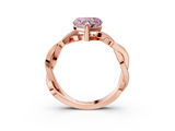 Rose gold Fancy Pink Heart  Cut Twisted Pavé Band Solitaire Ring with Four-Prong Setting_58