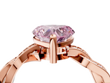 Rose gold Fancy Pink Heart  Cut Twisted Pavé Band Solitaire Ring with Four-Prong Setting_59