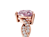 Rose gold Fancy Pink Heart  Cut Twisted Pavé Band Solitaire Ring with Four-Prong Setting_60