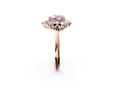 Rose gold Fancy Pink Heart  Diamond Cluster Halo Ring with Solitaire Band and Four-Prong Setting_22
