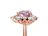 Rose gold Fancy Pink Heart  Diamond Cluster Halo Ring with Solitaire Band and Four-Prong Setting_25