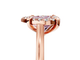Rose gold Fancy Pink Heart  Diamond Cluster Halo Solitaire with Four-Prong Setting_82