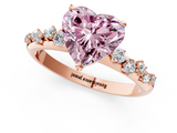 Rose gold Fancy Pink Heart  Diamond Cluster Prong-Set Solitaire Ring_42