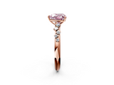 Rose gold Fancy Pink Heart  Diamond Cluster Prong-Set Solitaire Ring_43