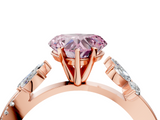 Rose gold Fancy Pink Heart  Diamond Floral Vine Solitaire Engagement Ring_7
