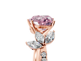 Rose gold Fancy Pink Heart  Diamond Floral Vine Solitaire Engagement Ring_8