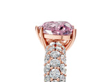 Rose gold Fancy Pink Heart  Diamond Pavé Band Solitaire Ring with Four-Prong Setting_54