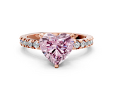 Rose gold Fancy Pink Heart  Diamond Pavé Band Solitaire with Four-Prong Setting_204
