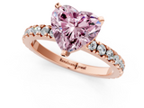 Rose gold Fancy Pink Heart  Diamond Pavé Band Solitaire with Four-Prong Setting_205