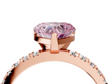 Rose gold Fancy Pink Heart  Diamond Pavé Band Solitaire with Four-Prong Setting_208