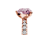 Rose gold Fancy Pink Heart  Diamond Pavé Band Solitaire with Four-Prong Setting_209