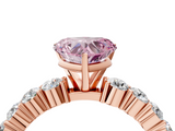 Rose gold Fancy Pink Heart  Diamond Pavé Band Solitaire with Four-Prong Setting_7