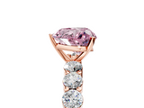Rose gold Fancy Pink Heart  Diamond Pavé Band Solitaire with Four-Prong Setting_8