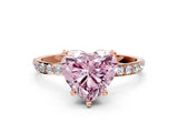 Rose gold Fancy Pink Heart  Diamond Pavé Band with Six-Prong Setting_27