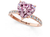 Rose gold Fancy Pink Heart  Diamond Pavé Band with Six-Prong Setting_28